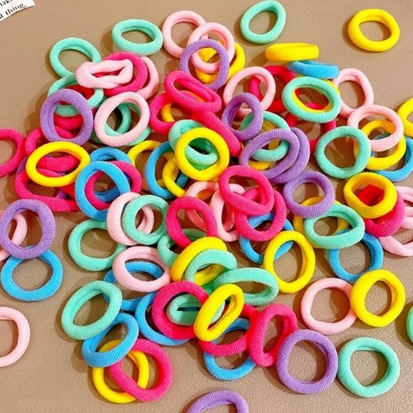 40pcs Elastic Solid Color Candy Color Cute Towel Hair Ties for daily outing wear - Picture 4 of 4